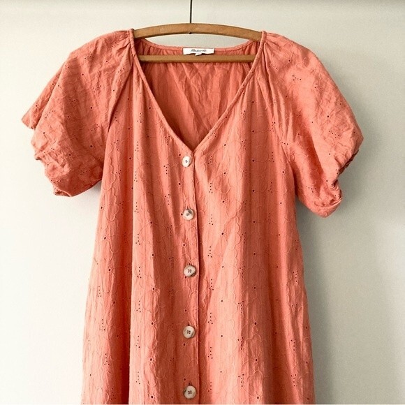 Madewell Eyelet Button-Front Midi Dress XXS‎ - Picture 3 of 7